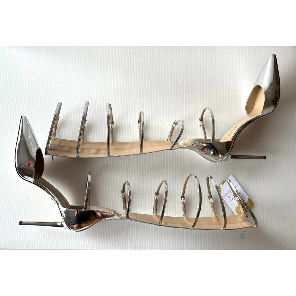 Tamara Mellon Silver "Rendezvous High" Buckle Pumps Heels, Size 40 (IT) 10 (US) - Picture 8 of 11